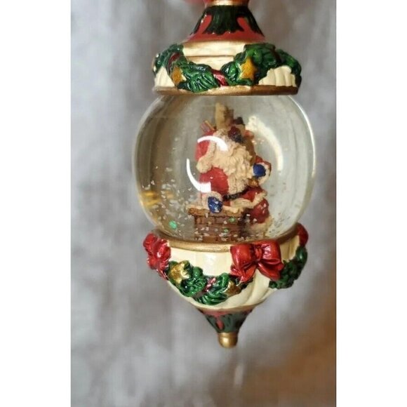 Christmas Ornament waterglobe lot of 4 Santa, Tree, Drummer, Partridge Kirkland - Picture 9 of 15